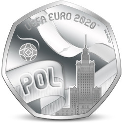 Verzilverde EK 2020 Munt -...